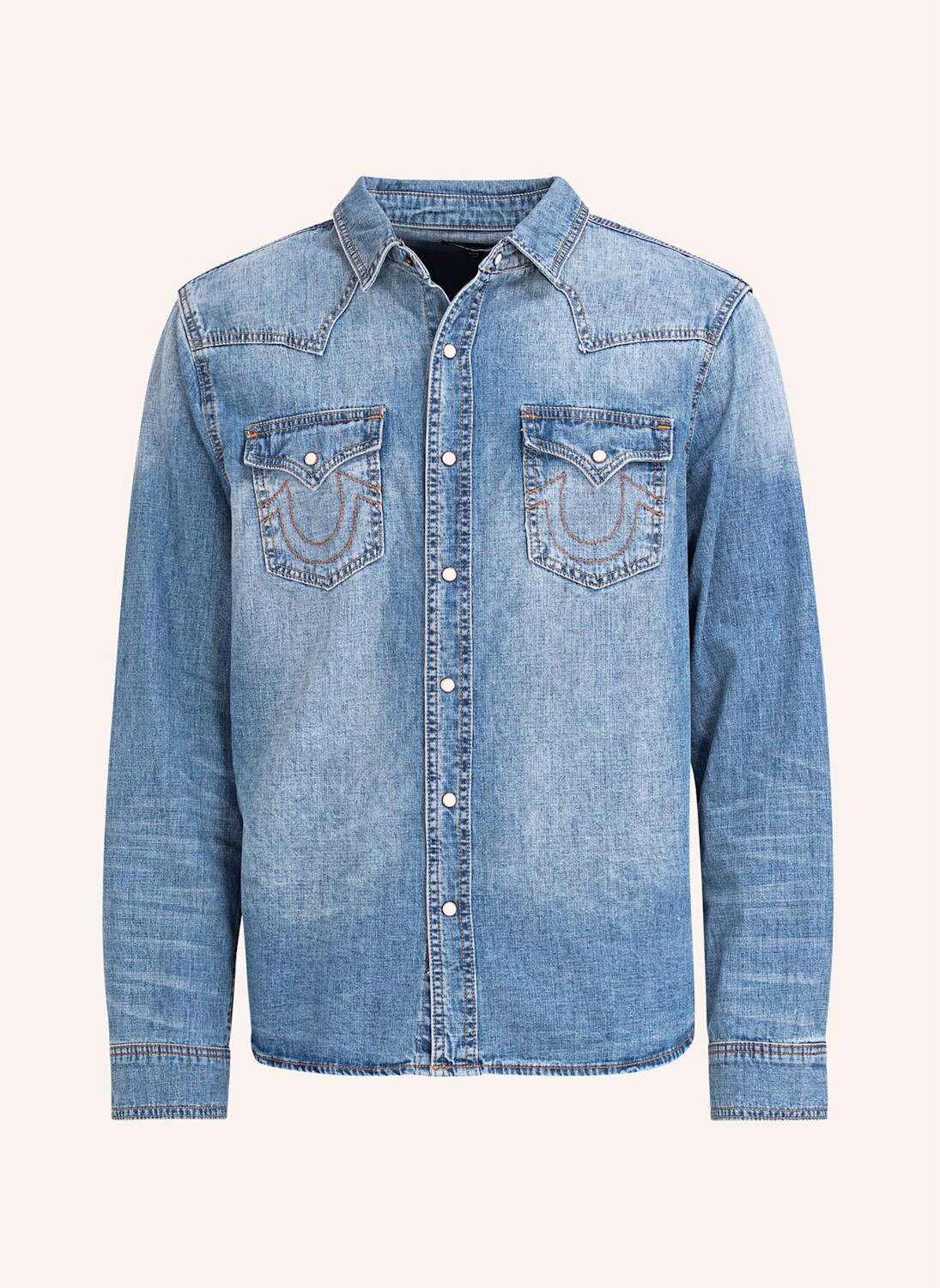 

Джинсовая рубашка в стиле вестерн True Religion, синий