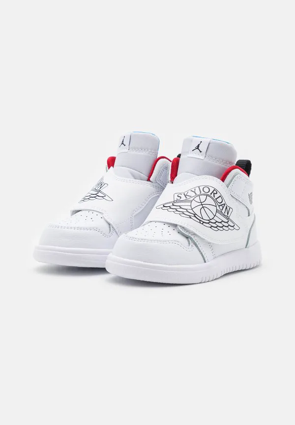 Кроссовки sky jordan 1 Jordan, White/Black/Gym Red/University Blue — фото 2