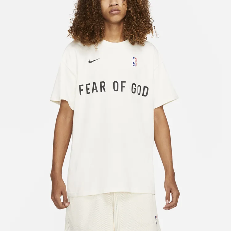 Футболка Fear Of God Warm Up Nike, Light Ivory White — фото 4