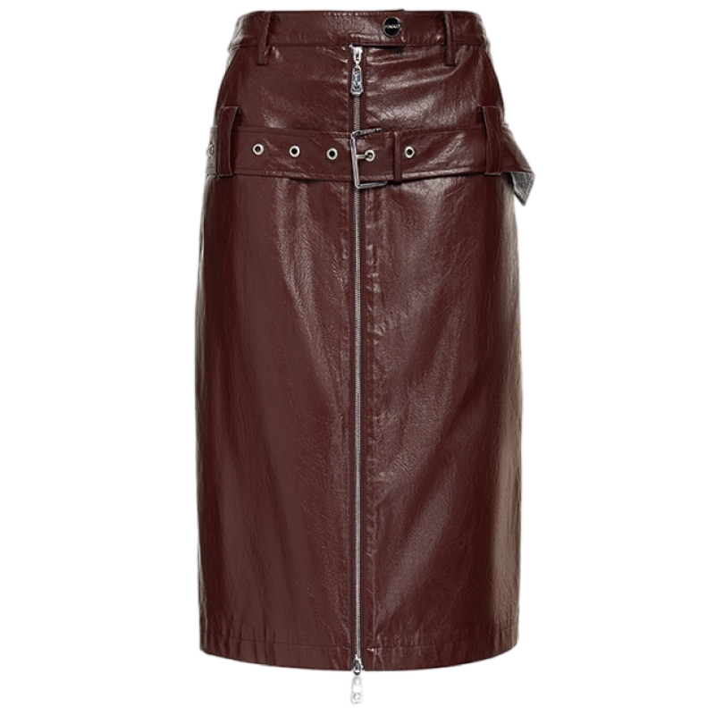 

Кожаная длинная юбка SS26 для женщин PINKO, burgundy