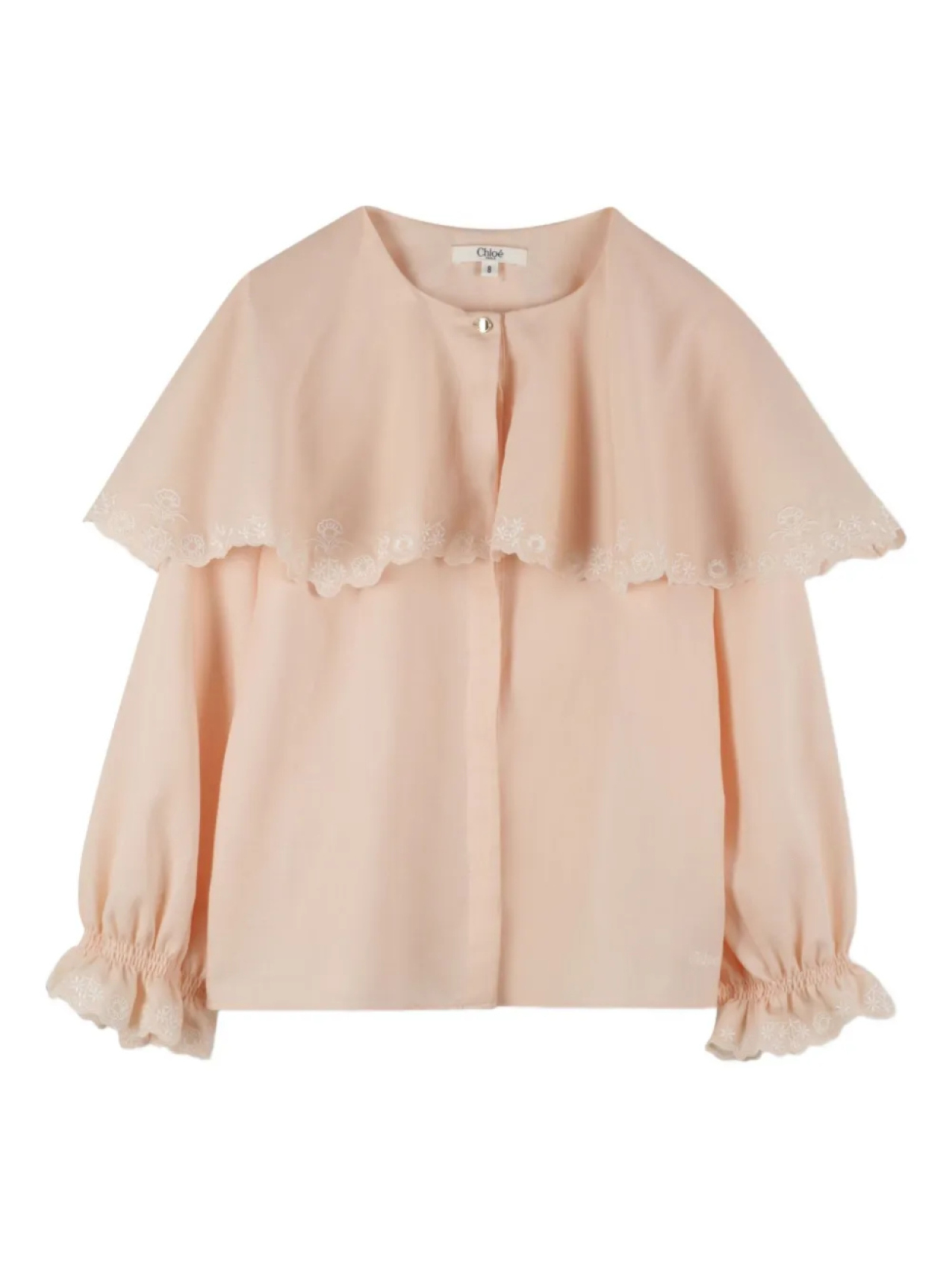 

Chloé Kids многослойная блузка с цветочной вышивкой, розовый