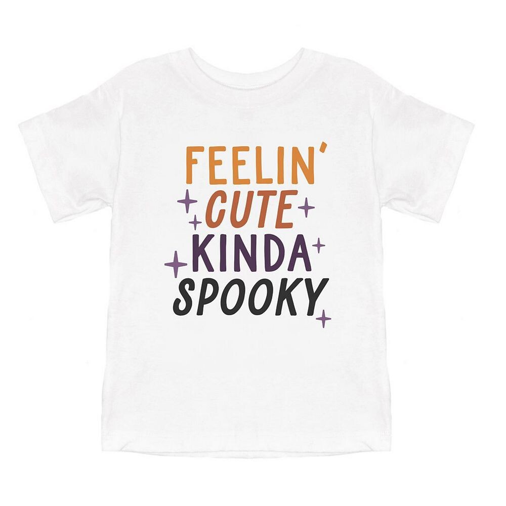 

Футболка с короткими рукавами и рисунком Feelin' Cute Kinda Spooky для малышей The Juniper Shop, белый