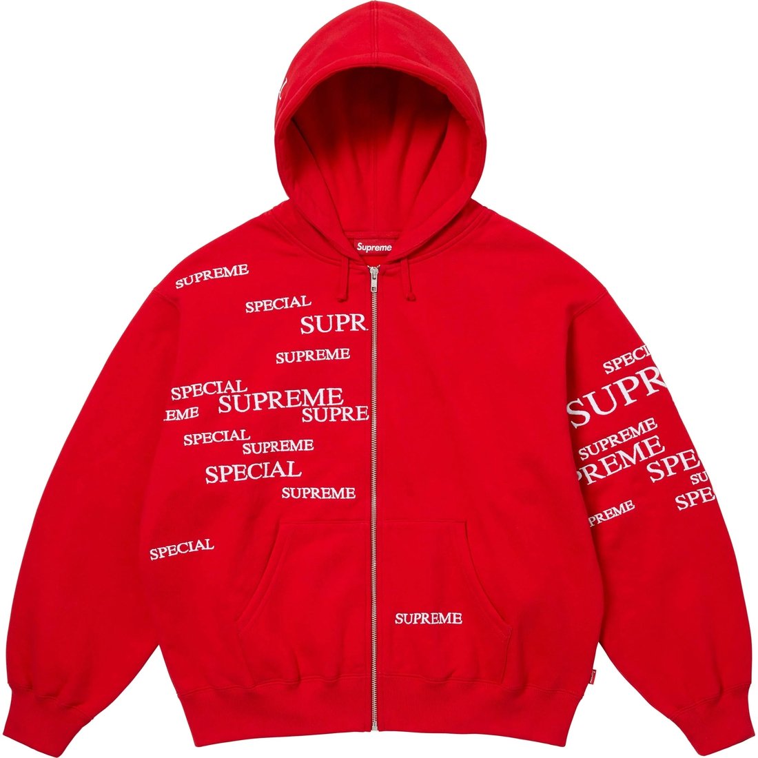 Спортивная толстовка с капюшоном на молнии Supreme, серый белый/серый — фото 3