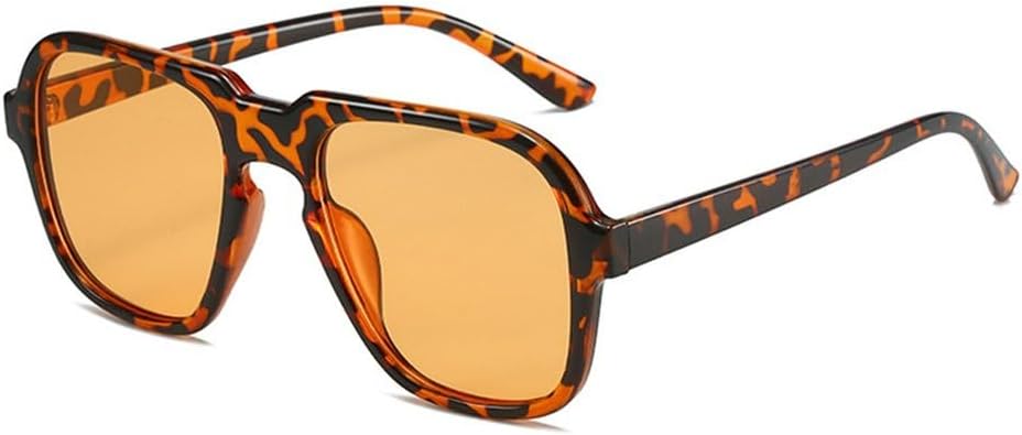 

Женские солнцезащитные очки в стиле ретро с прозрачными градиентными линзами и защитой от УФ-излучения UV400. Мужские модные солнцезащитные очки цвета шампанского LOVQZAOF, Leopard Orange