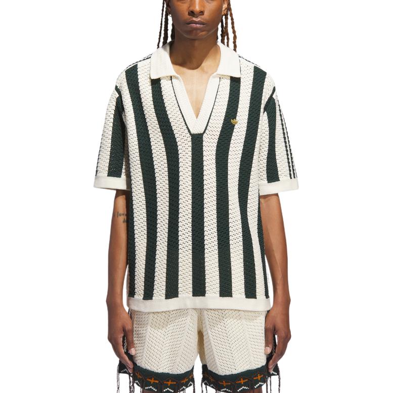 Polo Shirt Unisex Adidas Originals, зеленый/слоновая кость — фото 3