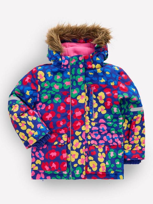 

Детское водонепроницаемое пальто с капюшоном Mini Boden, Multi Leopard