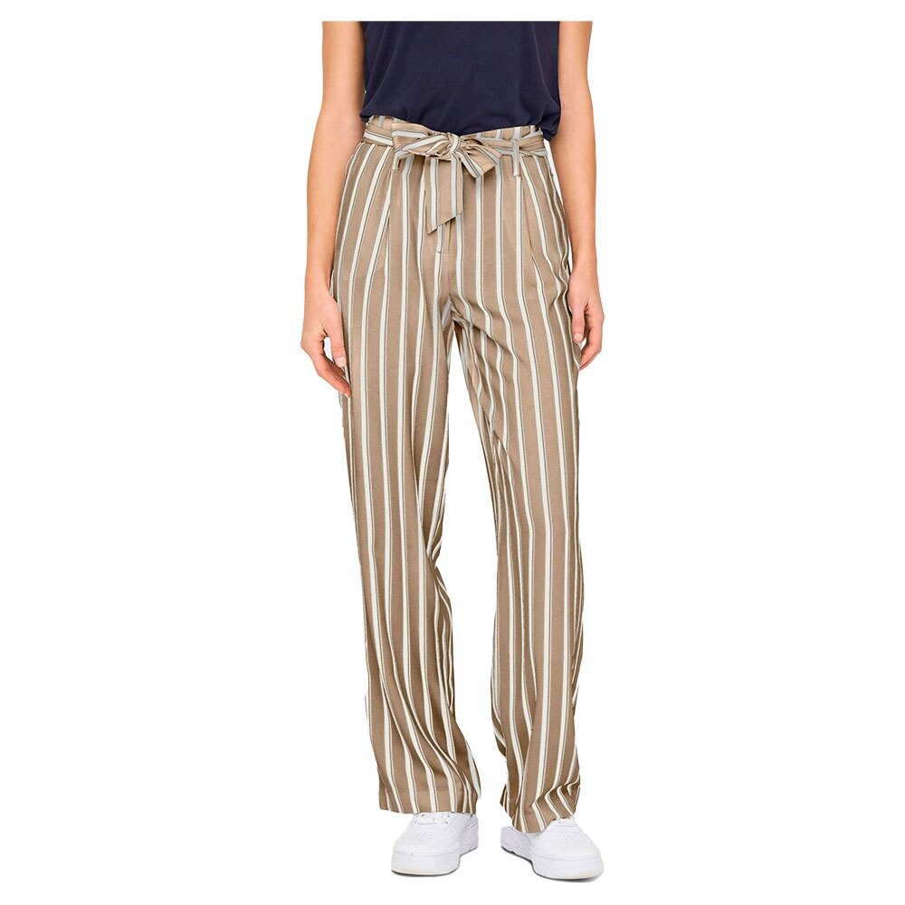 

Брюки Only Lowa Stripe High Waist, бежевый