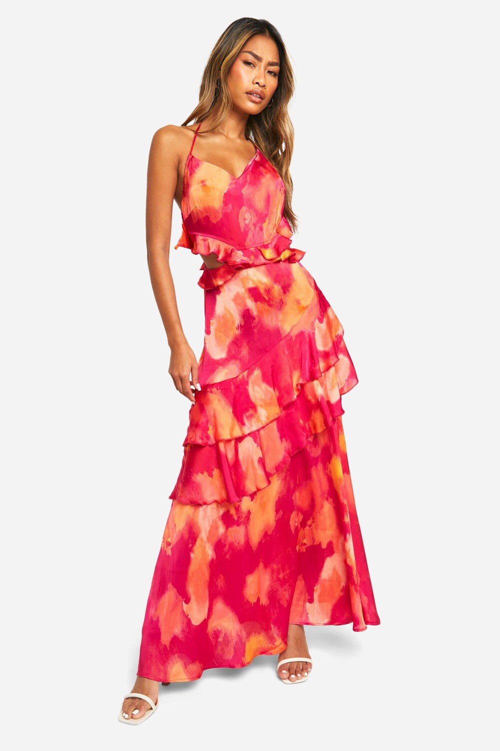 

Абстрактная деталь с рюшами Never Dress boohoo, мультиколор