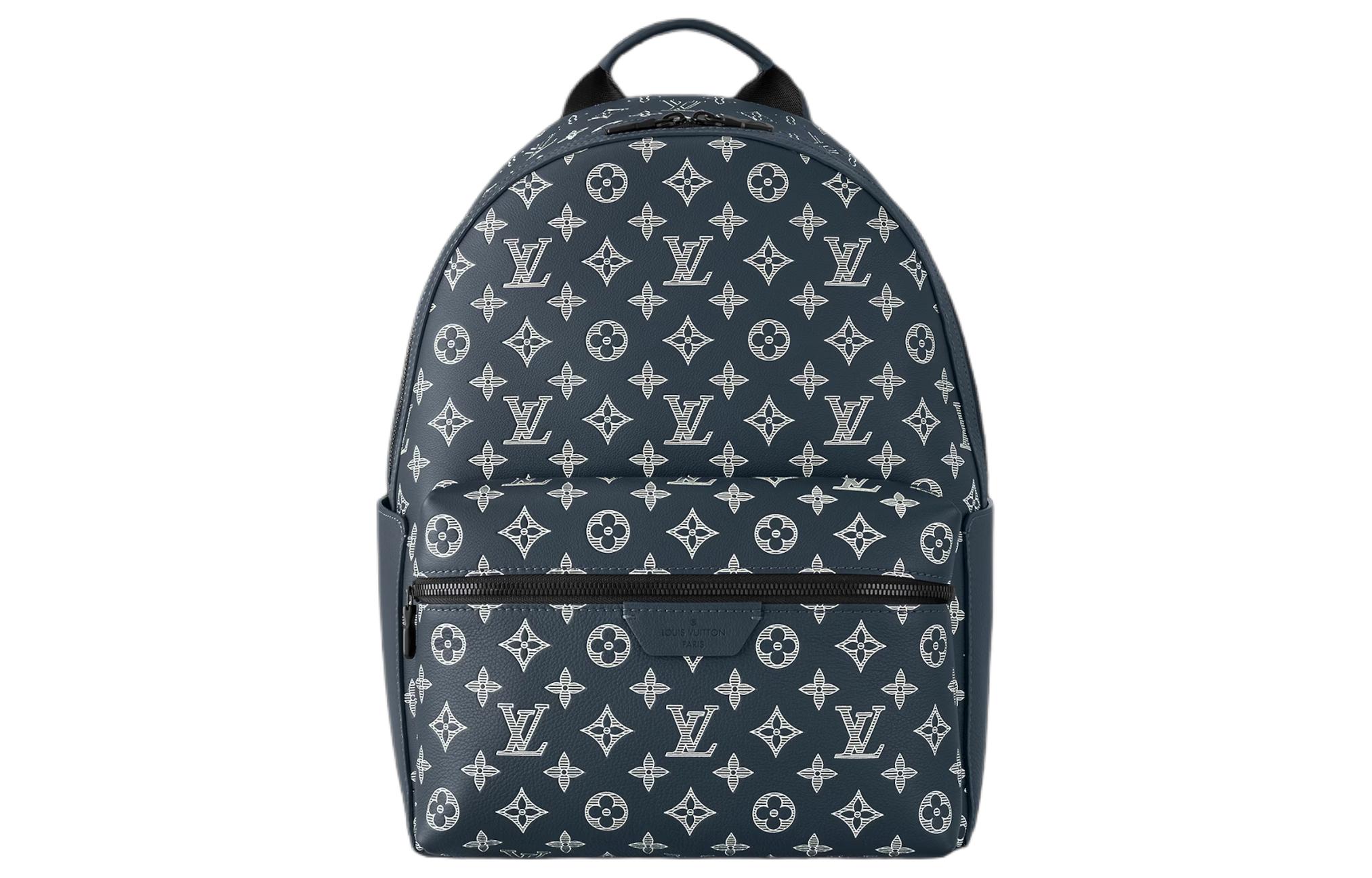

Мужской рюкзак Monogram Shadow из телячьей кожи цвета чернильного синего LOUIS VUITTON