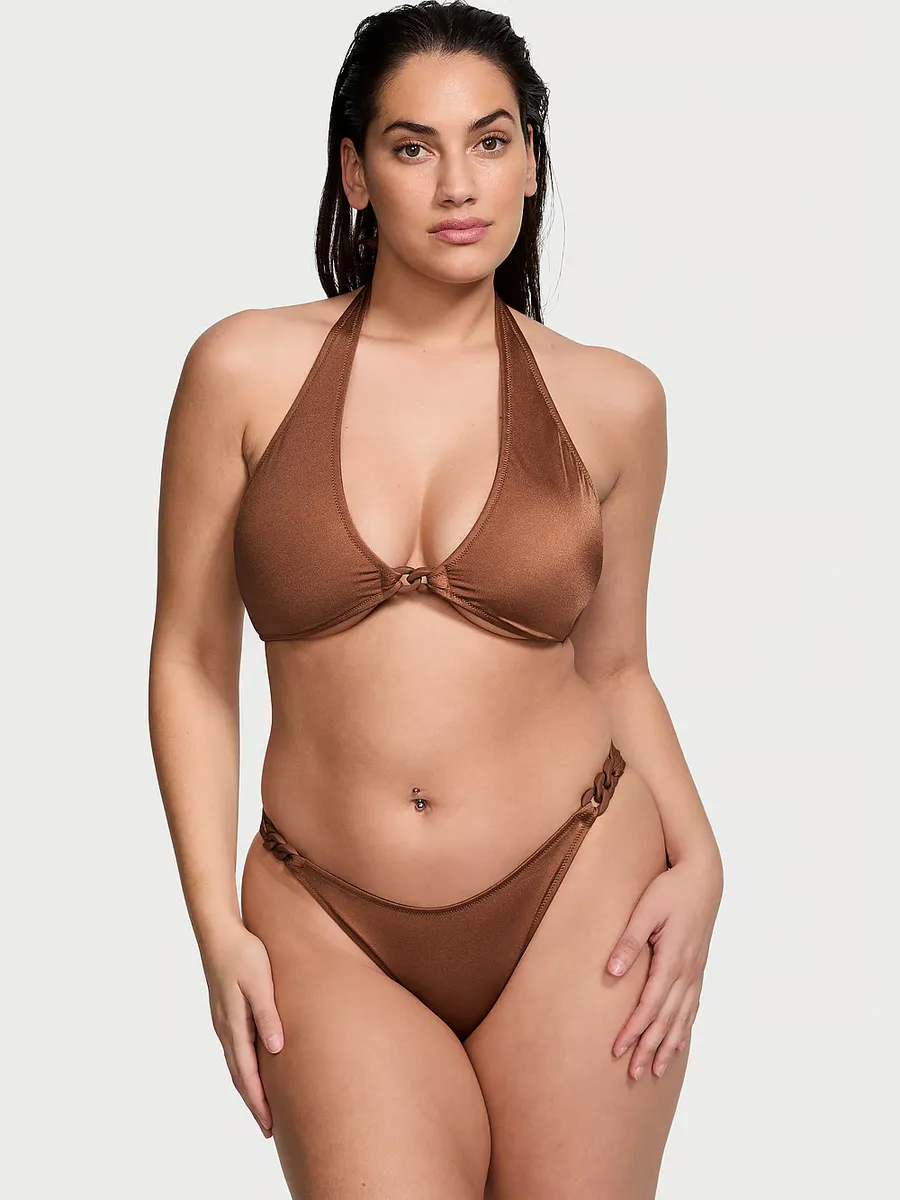 

Топ бикини с цепочкой-бралеттом Victoria'S Secret Swim, цвет Caramel