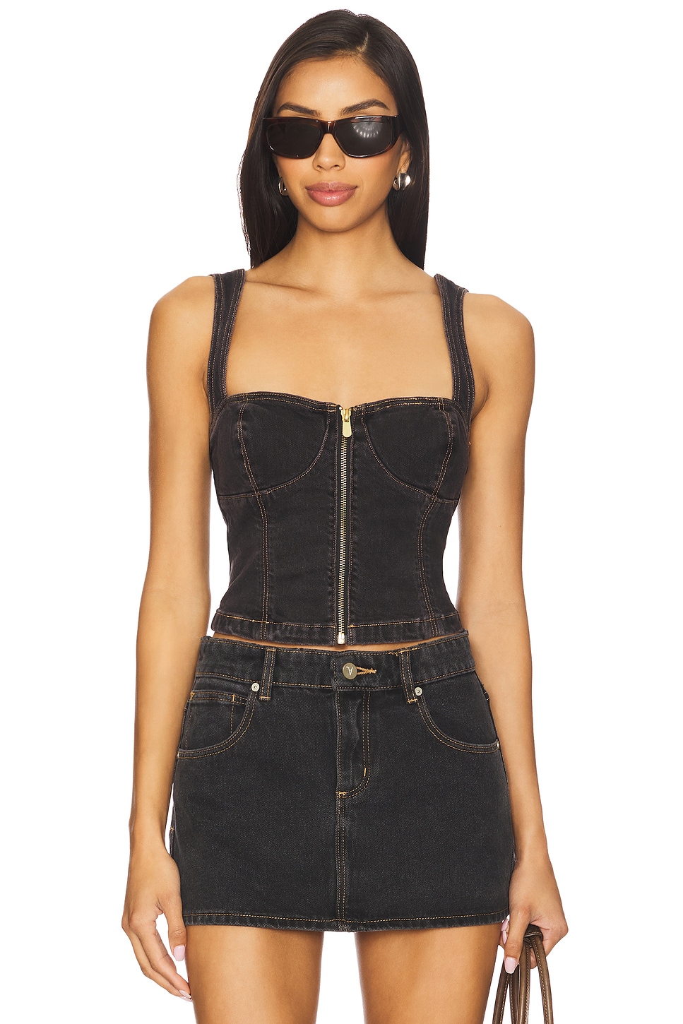 

Джинсовый топ Cara Abrand, washed black