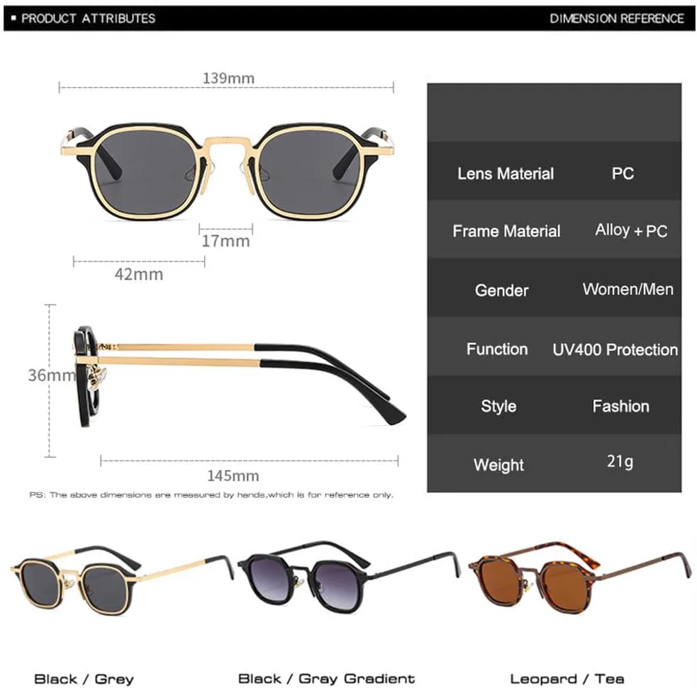 

MUTYNE Модные маленькие солнцезащитные очки для женщин в стиле ретро-панк, защита от УФ-излучения UV400, модные солнцезащитные очки для мужчин, Black Gray Gradient