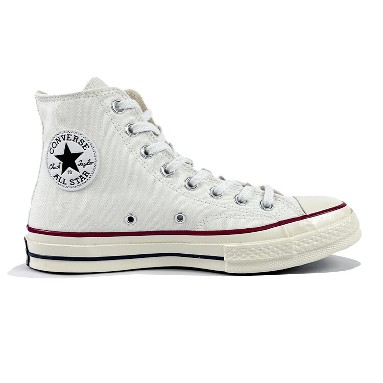 

1970-е годы. Кеды унисекс с высоким берцем, белые/синие. Converse