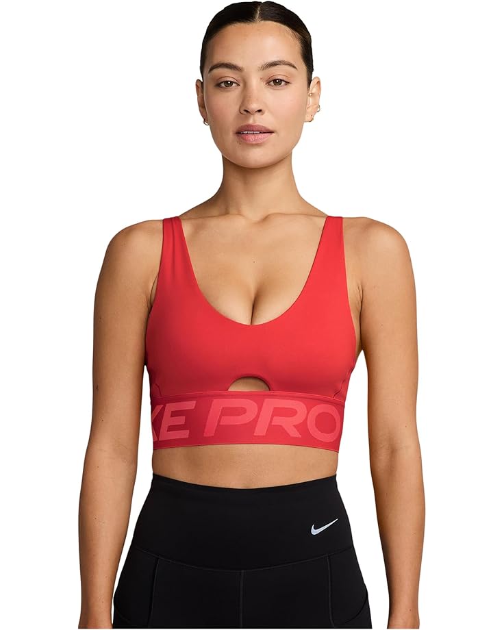 

Бюстгальтер Nike Pro Indy Plunge Bra, цвет Light Crimson/Challenge Red/White