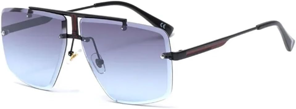 

Модные мужские солнцезащитные очки без оправы, женские качественные солнцезащитные очки с двойной перемычкой и металлической оправой, очки для вождения с защитой от УФ-излучения UV400 SZVVBKK, Tyj260-2