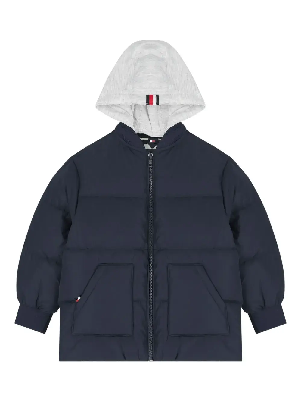 

Стёганая куртка с капюшоном и вышивкой в виде флага Tommy Hilfiger Junior, синий