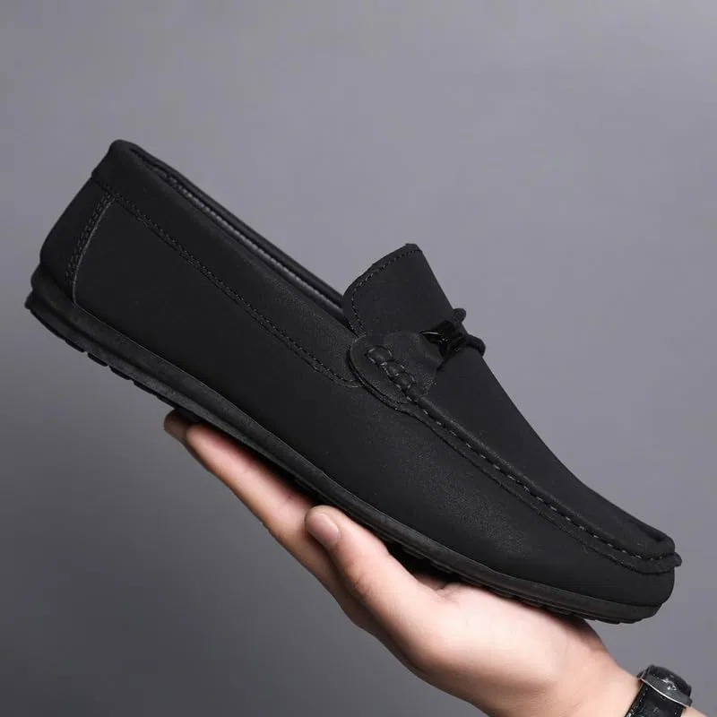 Лоферы мужские кожаные Moccasins Shoes Black SayfuR — фото 4
