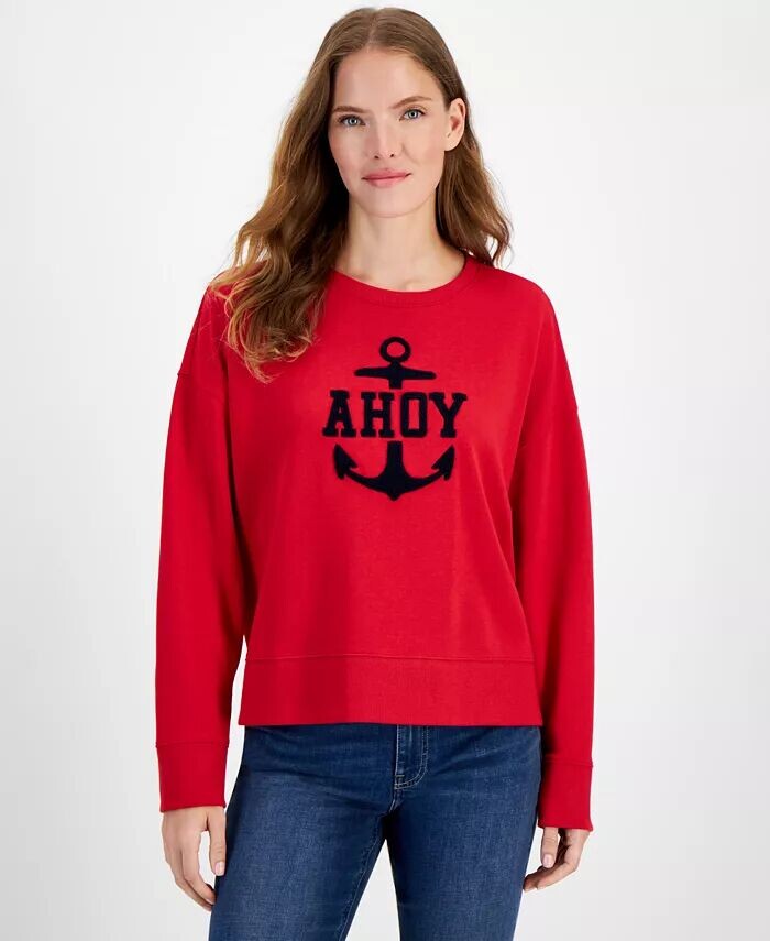 

Женский свитер Ahoy Anchor с круглым вырезом Nautica Jeans, красный