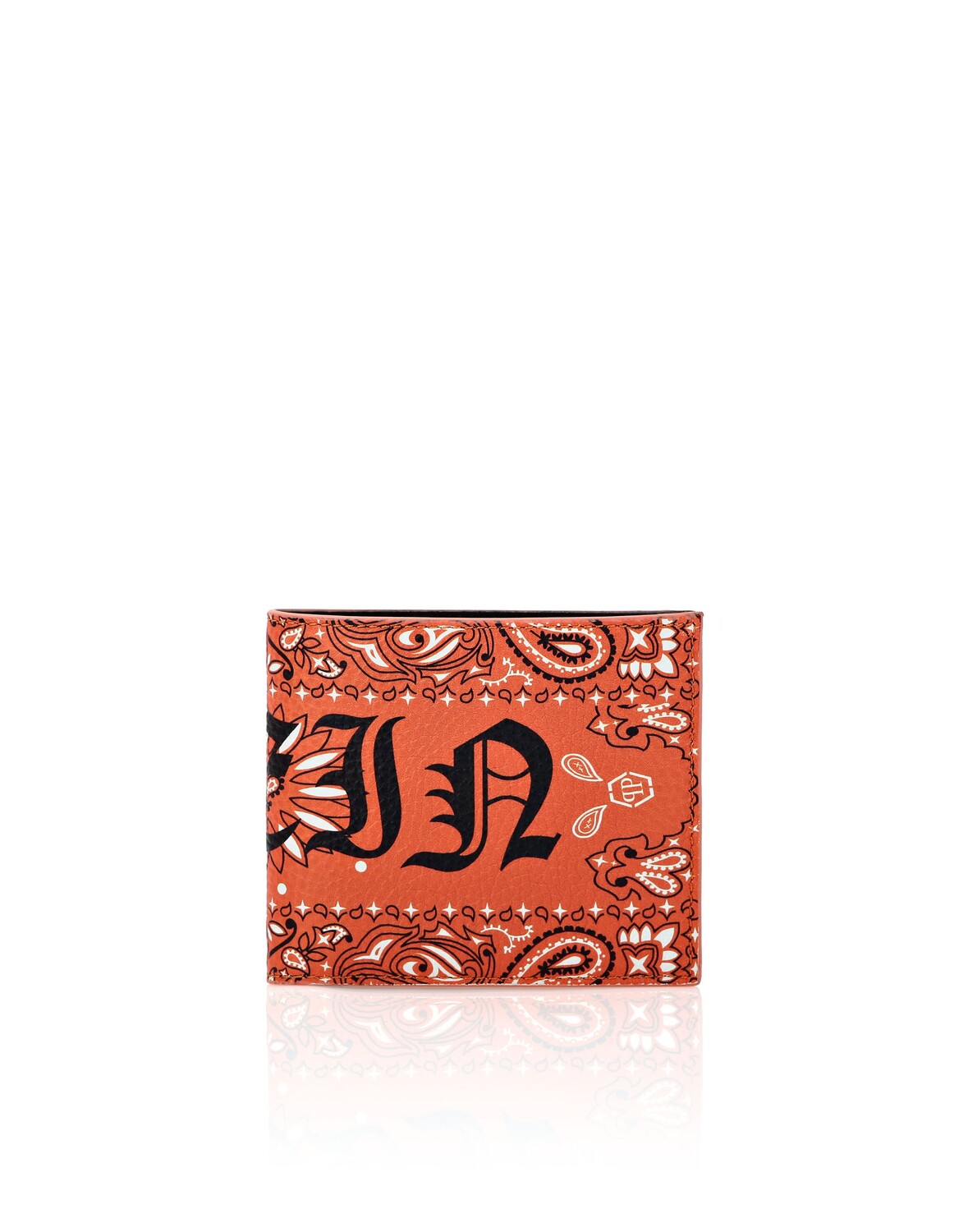 

Кожаный французский кошелек Paisley Gothic Plein Philipp Plein, оранжевый