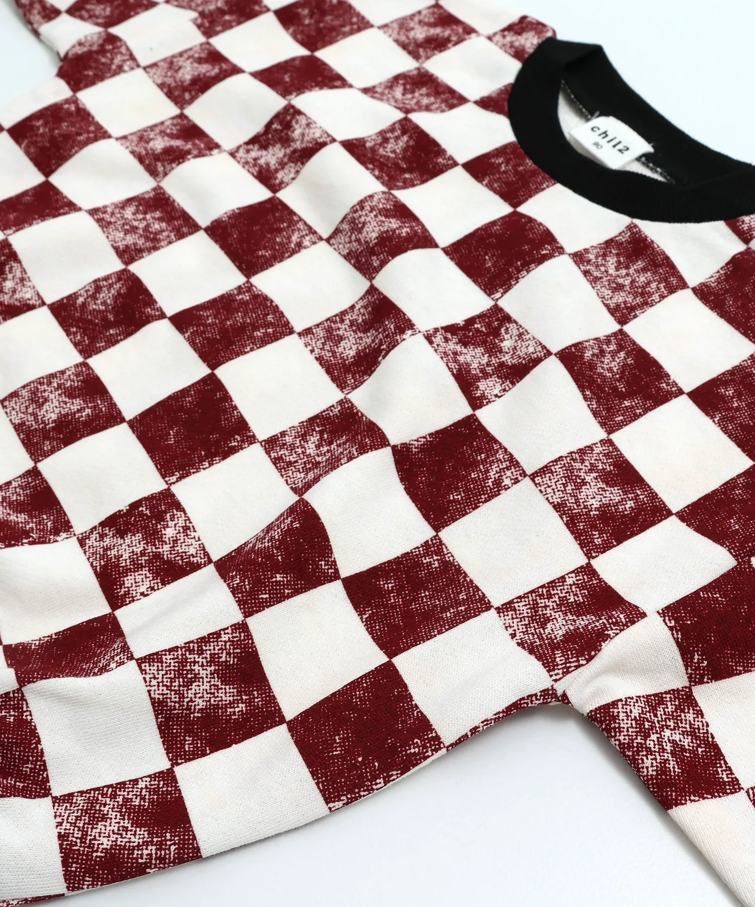 Флисовая толстовка с принтом по всей поверхности Chil2, B Flag Check / Wine Red — фото 2