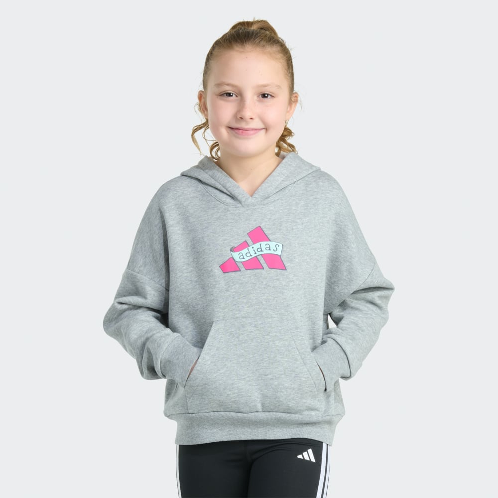 

Худи Adidas Long Sleeve Heather Multi Graphic Fleece Pullover Hoodie, цвет Medium Grey Heather