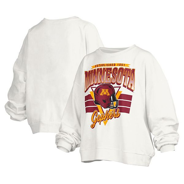 

Женский белый оверсайз свитшот minnesota golden gophers janice retro logo Pressbox