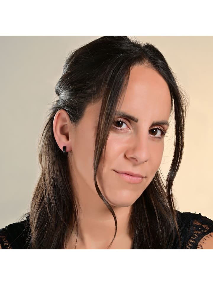 

Adeliás Женские серьги - серьги-кольца на шарнирах из нержавеющей стали черного цвета