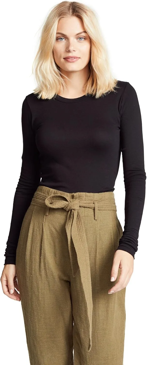 

Enza Costa Женская футболка Essential Supima Cotton с длинным рукавом и круглым вырезом