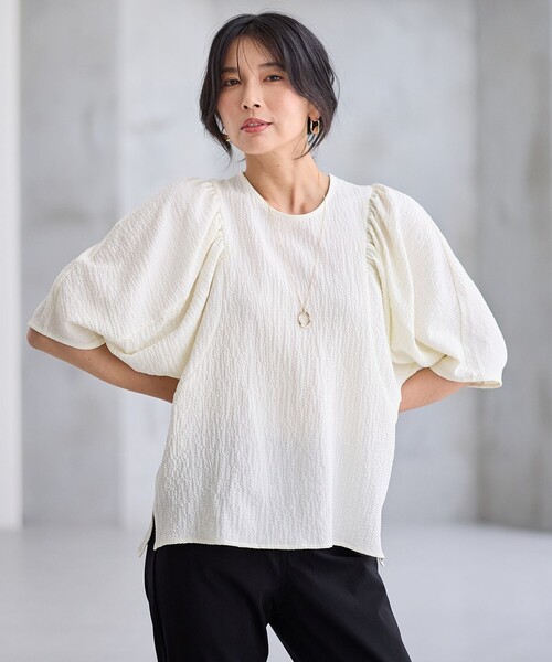 

Футболка объемная с пышными плечами ANY, белый