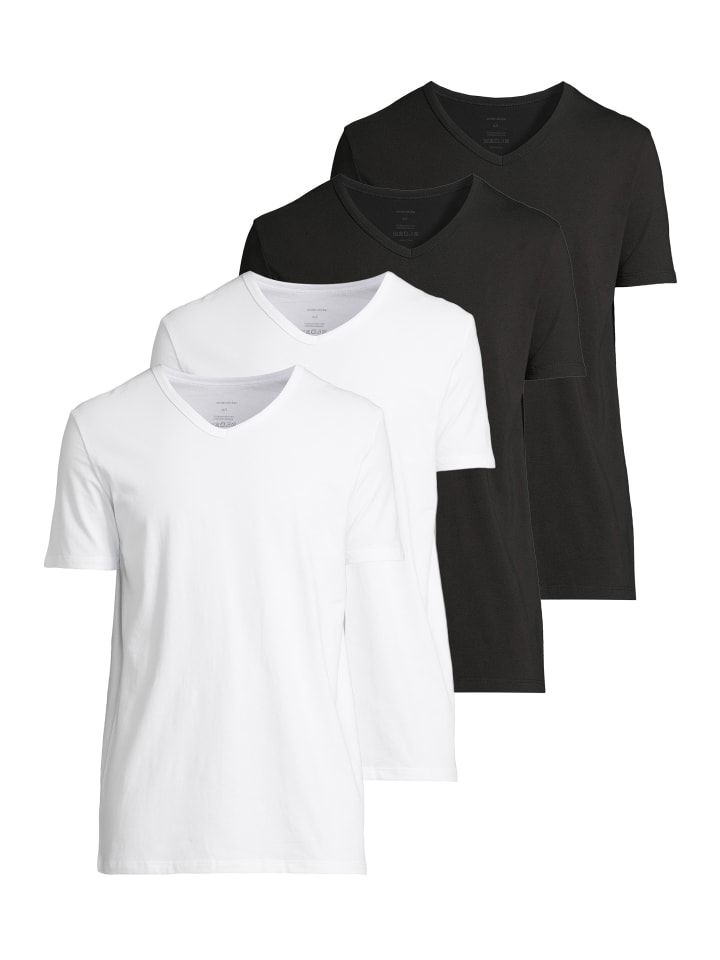 

Майка / Рубашка с короткими рукавами белого / черного цвета Seidensticker