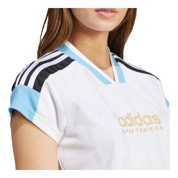 Футболка tiro cut 3 полоски укороченный джерси Adidas, белый — фото 3