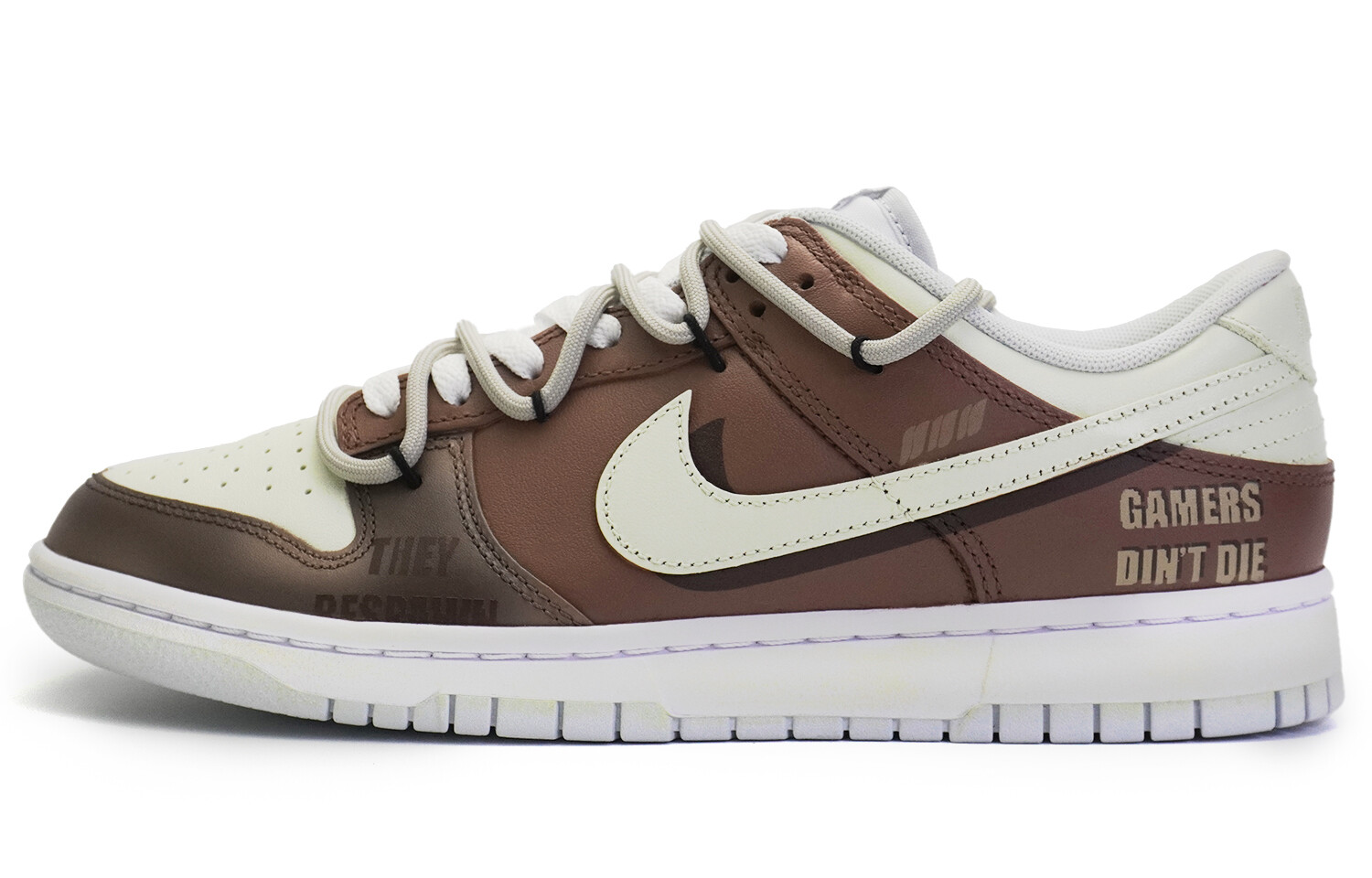

Кроссовки Nike Dunk Skateboarding Shoes Unisex Low-top Brown/White, коричневый