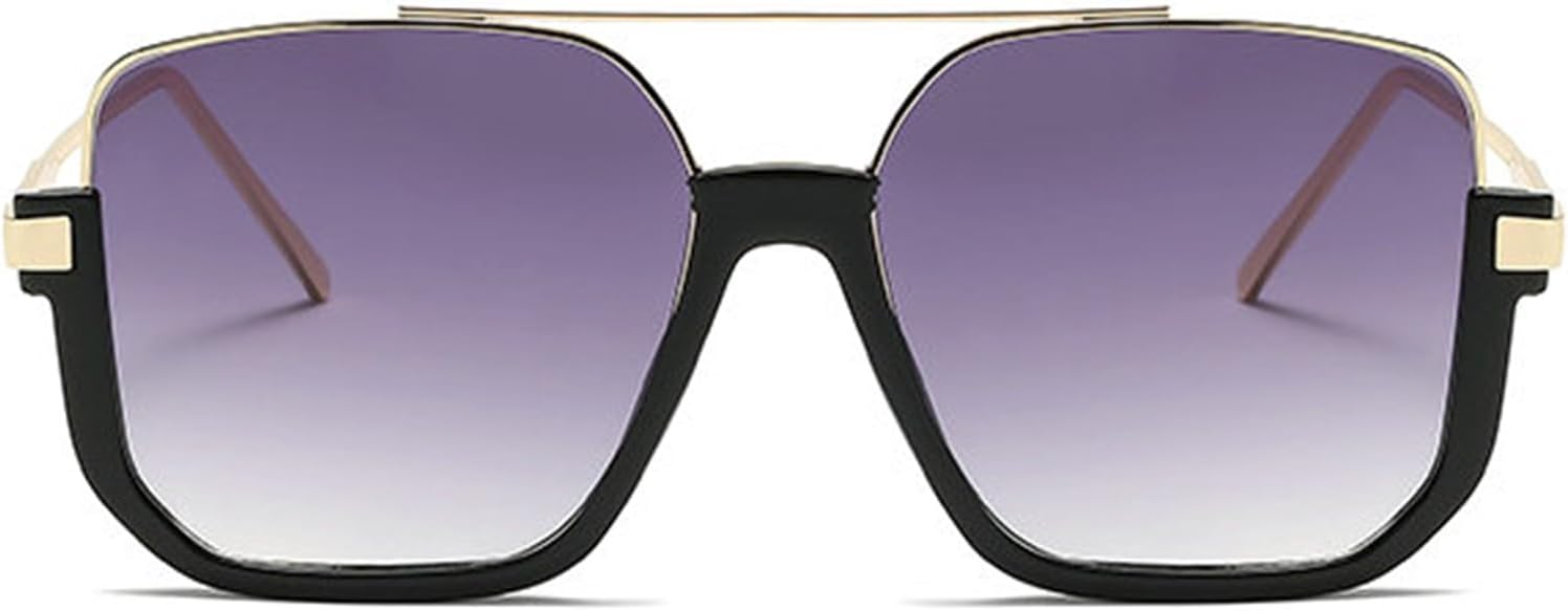 

Willochra Модные винтажные большие квадратные солнцезащитные очки в полуметаллической оправе с защитой от УФ-излучения UV400 для женщин и мужчин. Модные солнцезащитные очки-пилот, C4