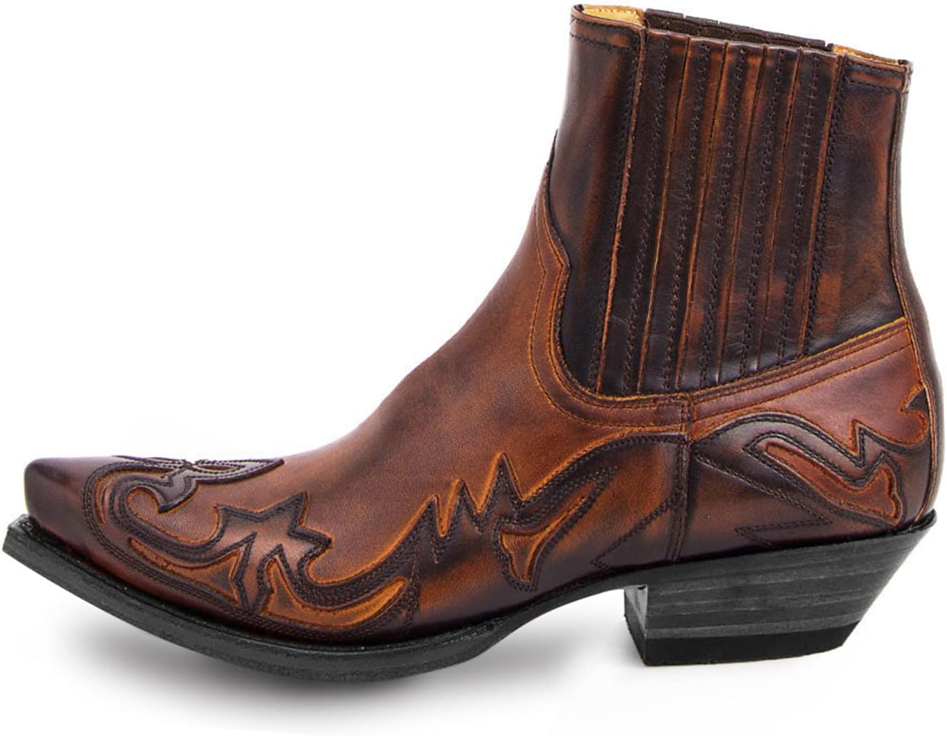 

Мужские модные ковбойские сапоги CHUUMEE с острым носком и вышивкой на высоком каблуке, коричневый