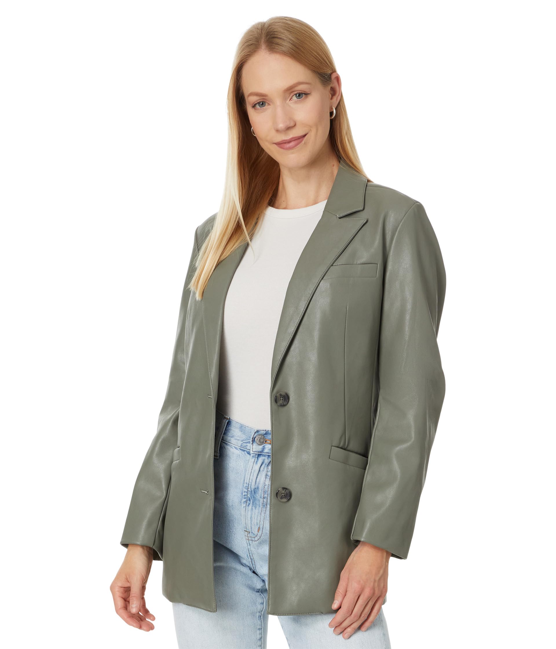 

Блейзер Levi's Faux Leather Single Breasted Blazer, Sage