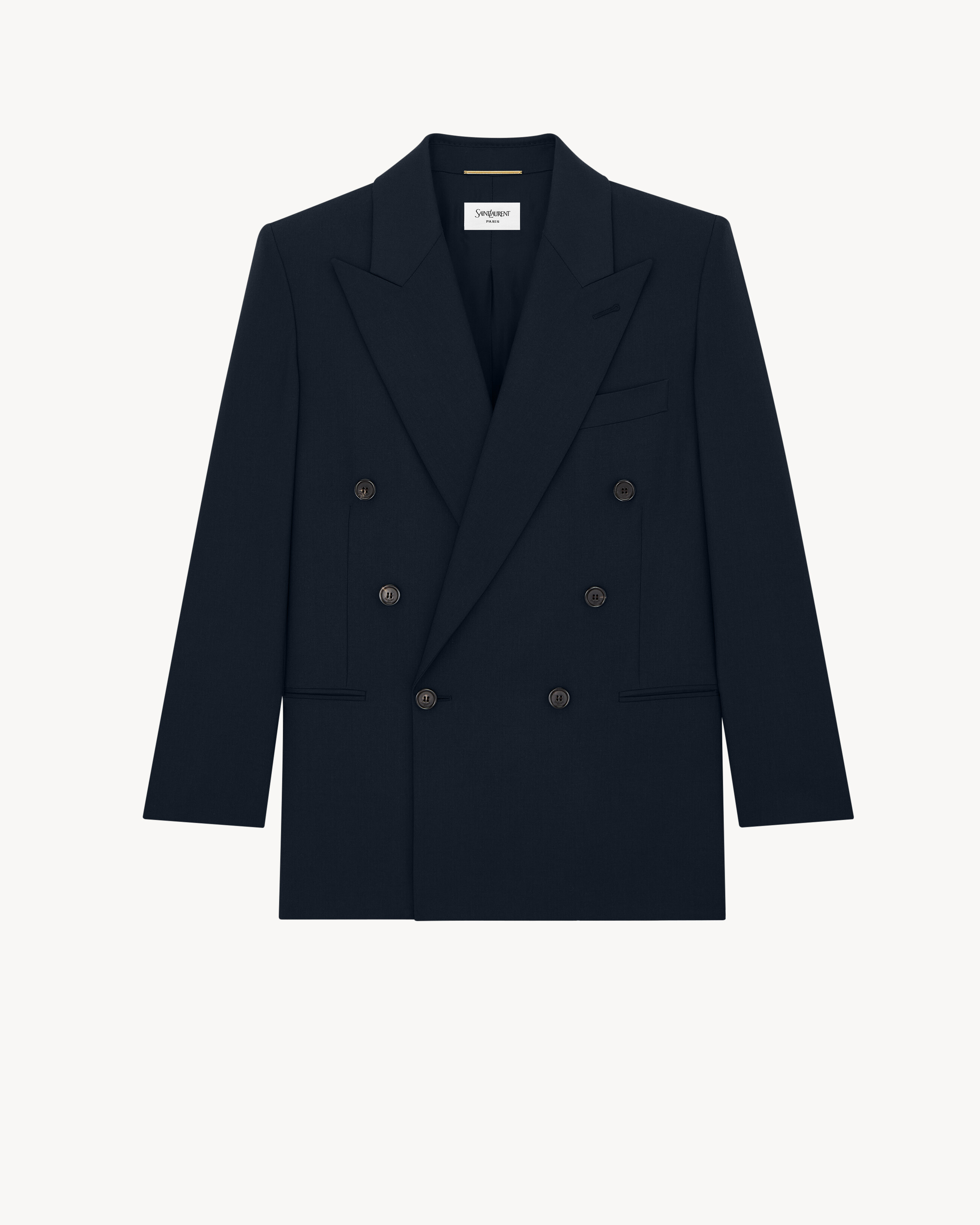 

Короткий жакет из шерстяной габардины Saint Laurent, синий