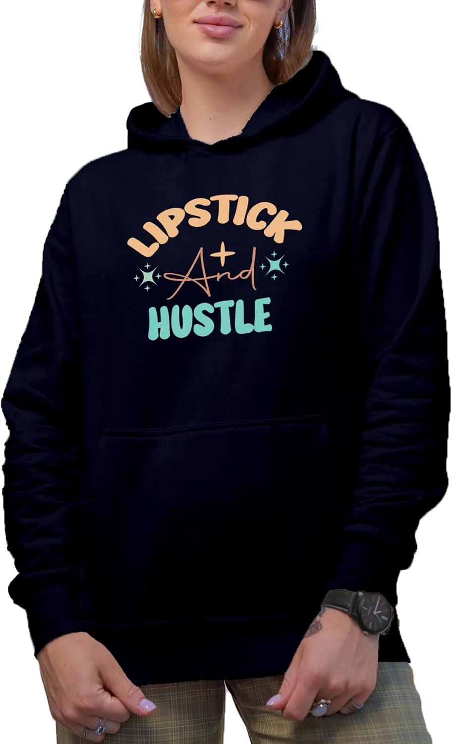 

Толстовка с капюшоном Novelty, Lipstick and Hustle Make Your Mark Design