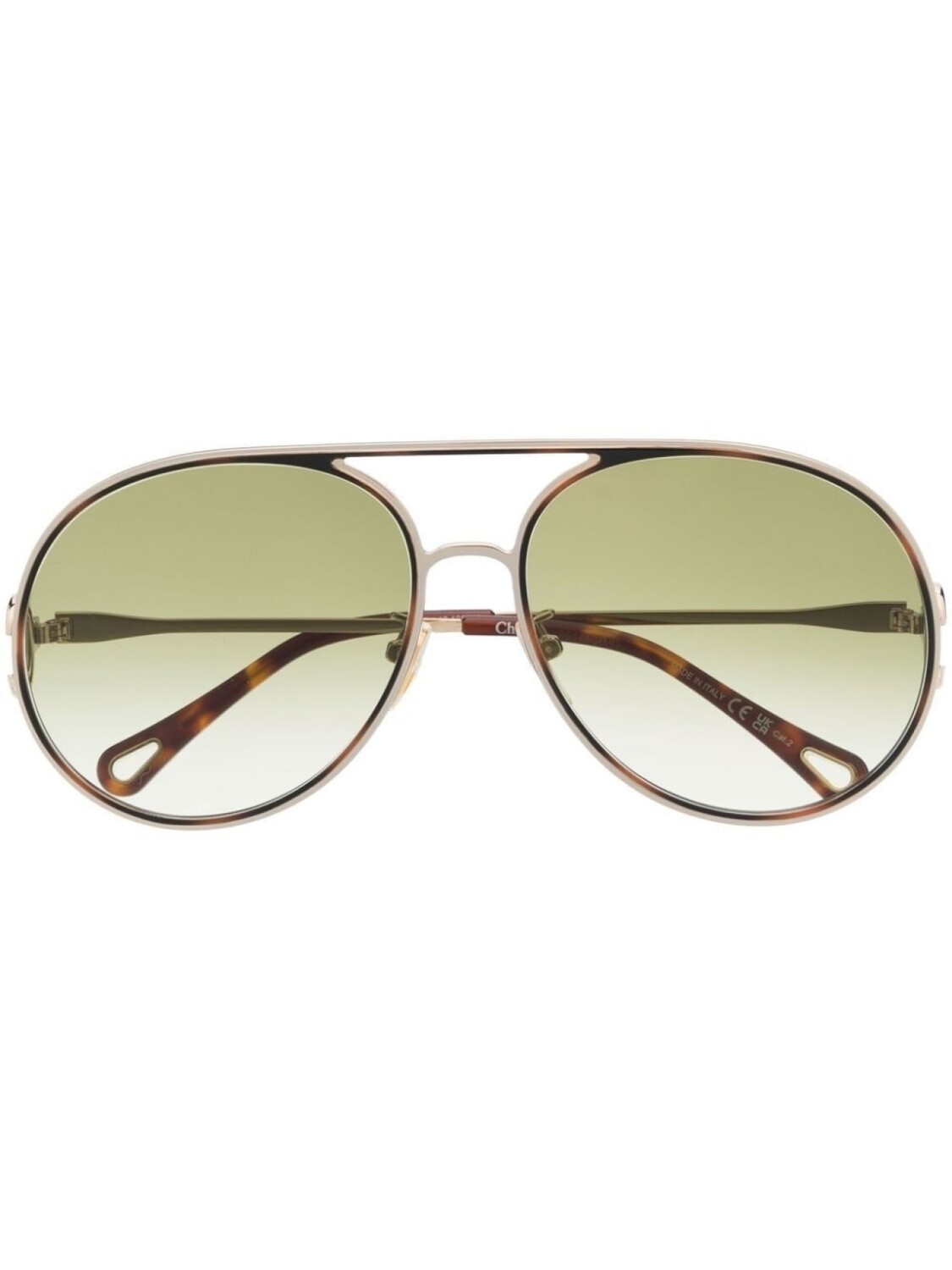 

Chloé Eyewear солнцезащитные очки Austine в массивной оправе, золотистый
