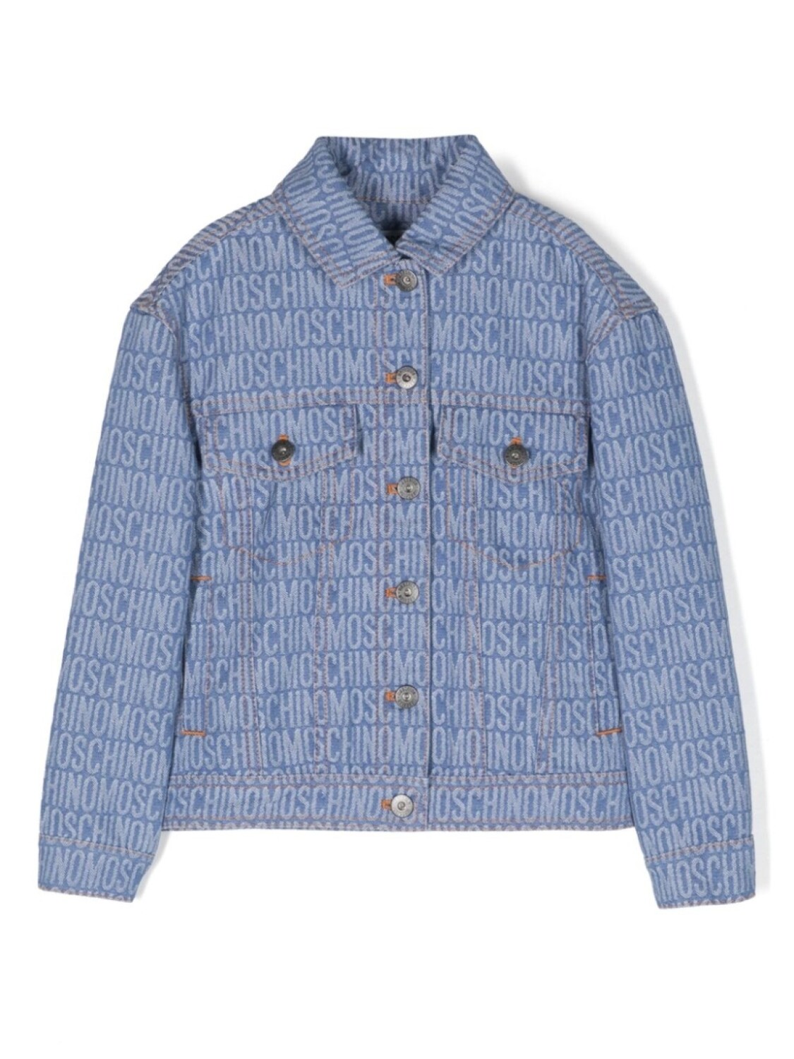 

Moschino Kids джинсовая куртка с жаккардовой монограммой, синий