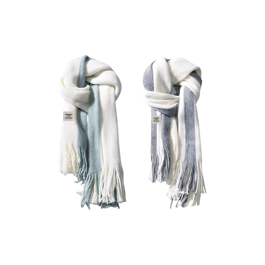 

Акриловые вязаные шарфы Unisex WARRIOR, couple's[зеленый+серый]