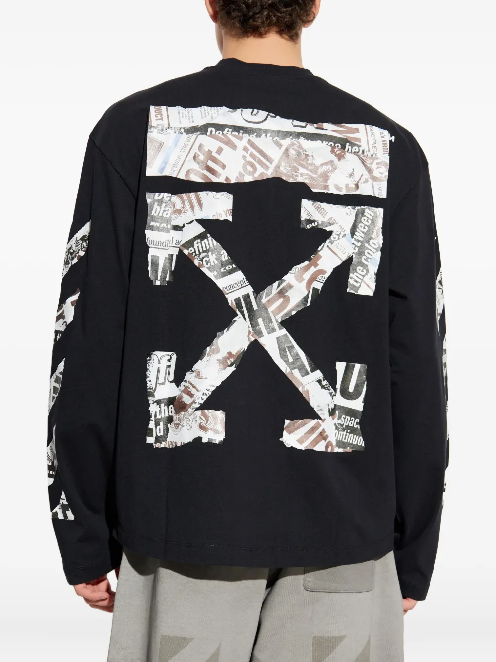 Футболка с длинными рукавами с принтом Off-White, черный — фото 4