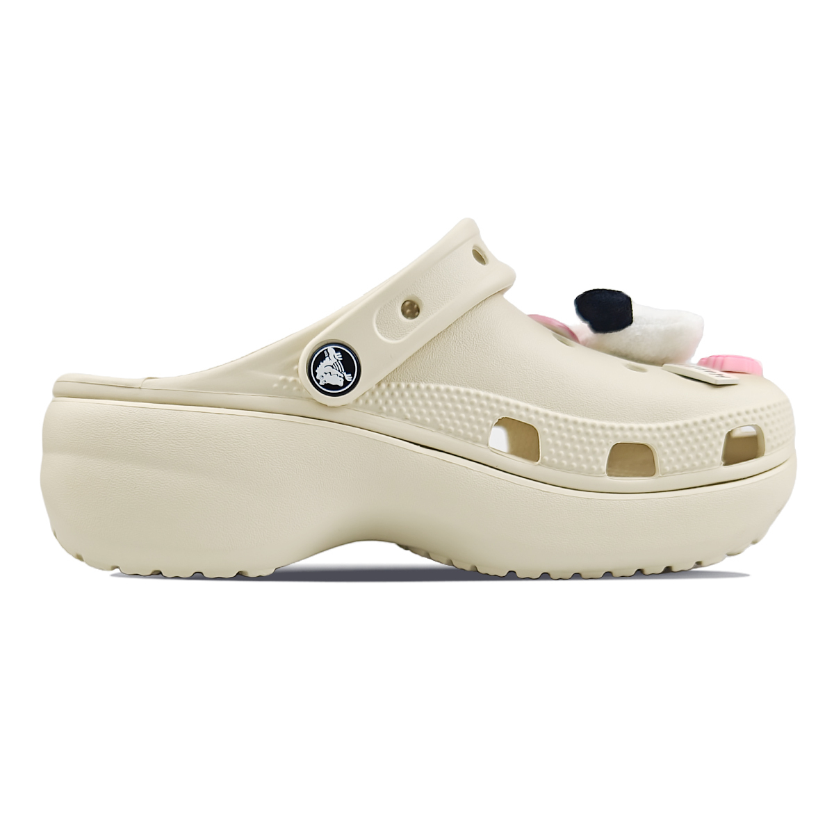 Crocs Классические платформенные клоги BNK Puppy Clogs женские костяной белый с маленьким другом щенком, цвет Little Friend Puppy — фото 2