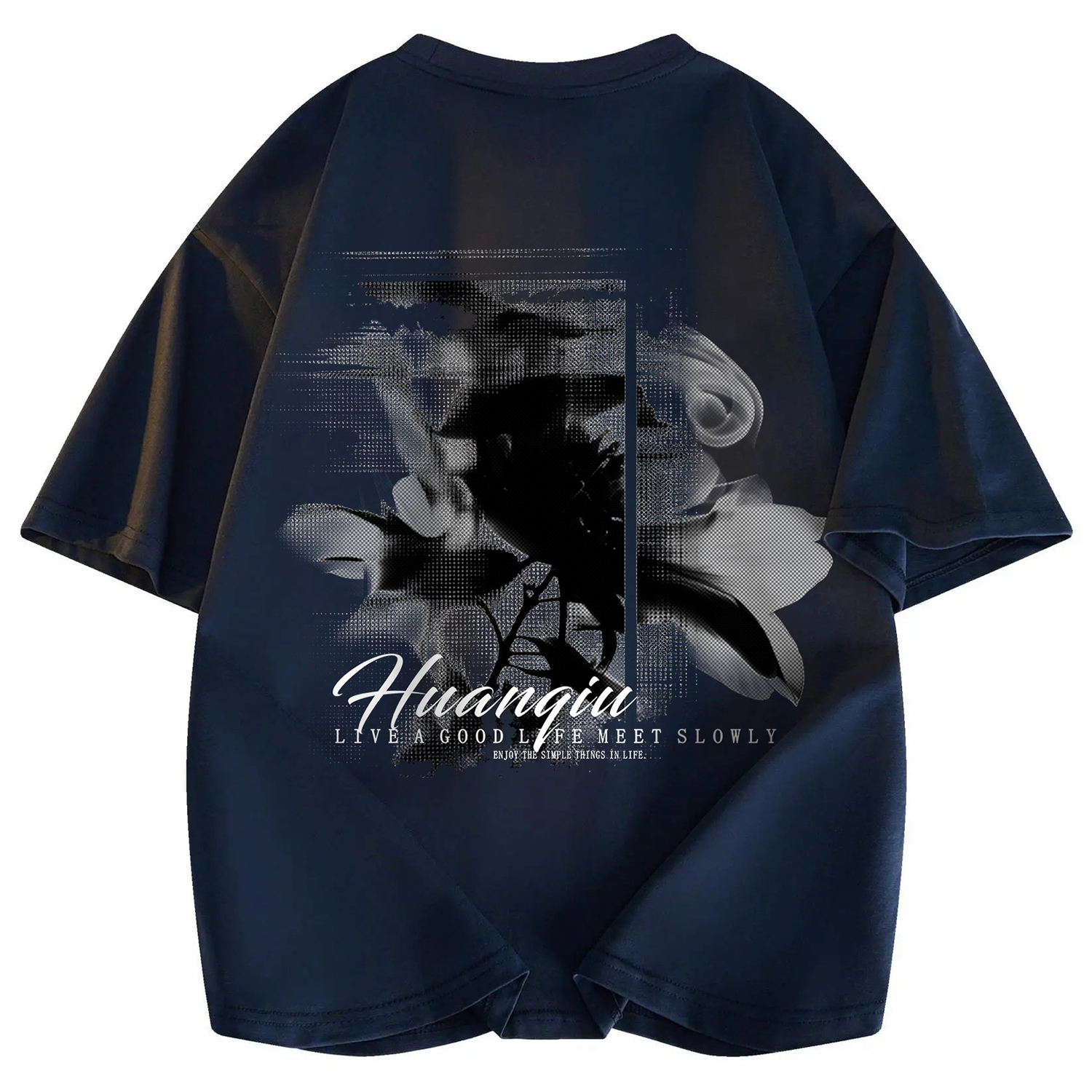 

Футболка Unisex Crew Neck Moderate Heavyweight HUANQIU, темно-синий