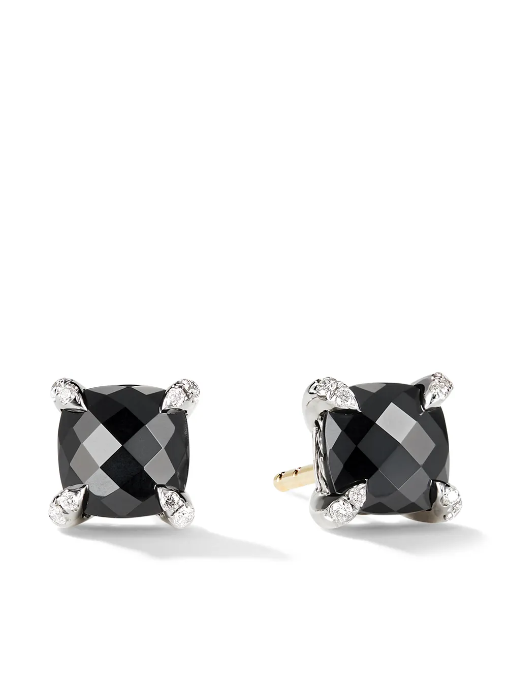 

Серебряные серьги Petite Chatelaine с ониксом и бриллиантами (6 мм) David Yurman, черный