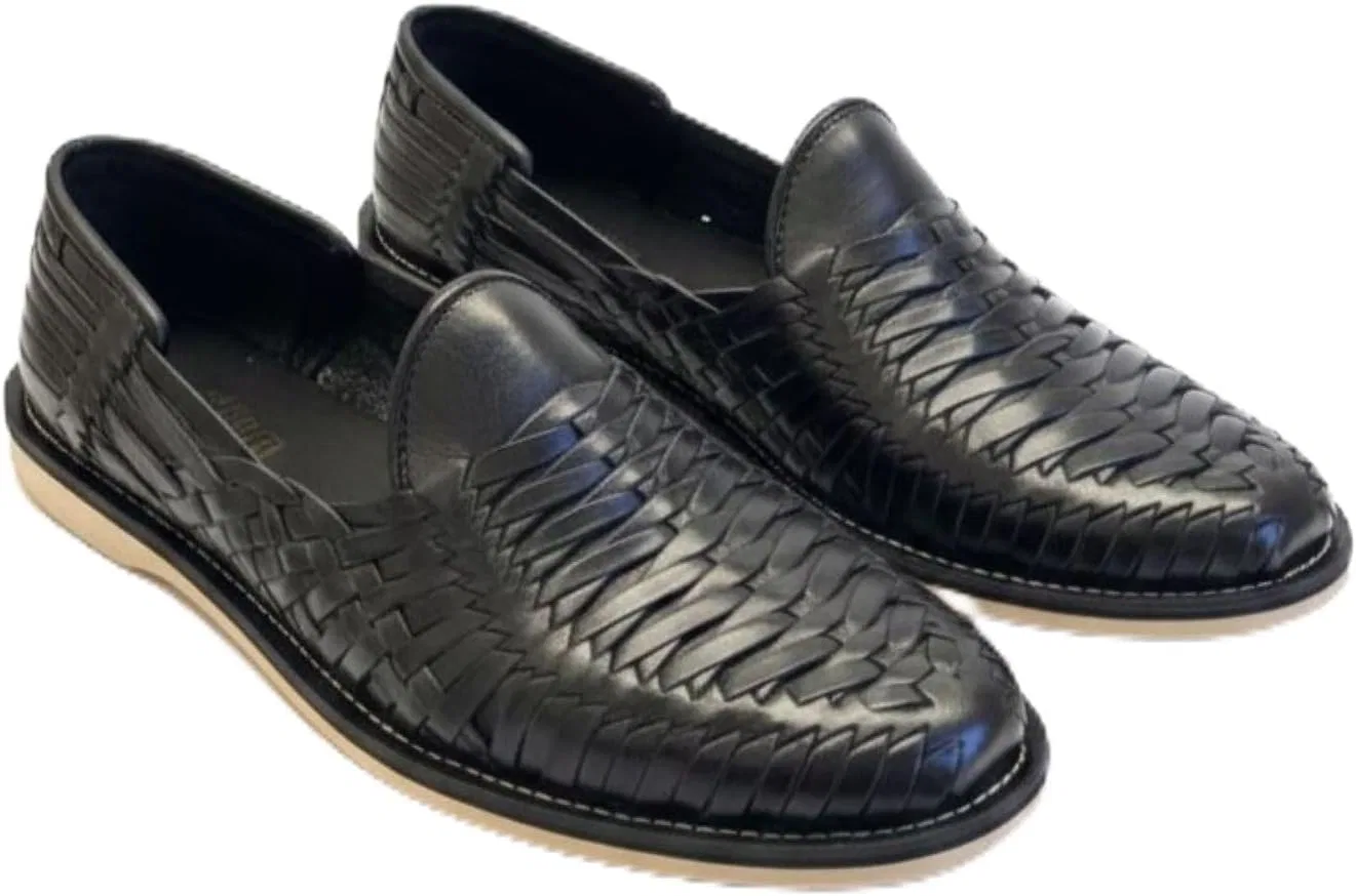 Лоферы кожаные плетеные Huaraches, Black