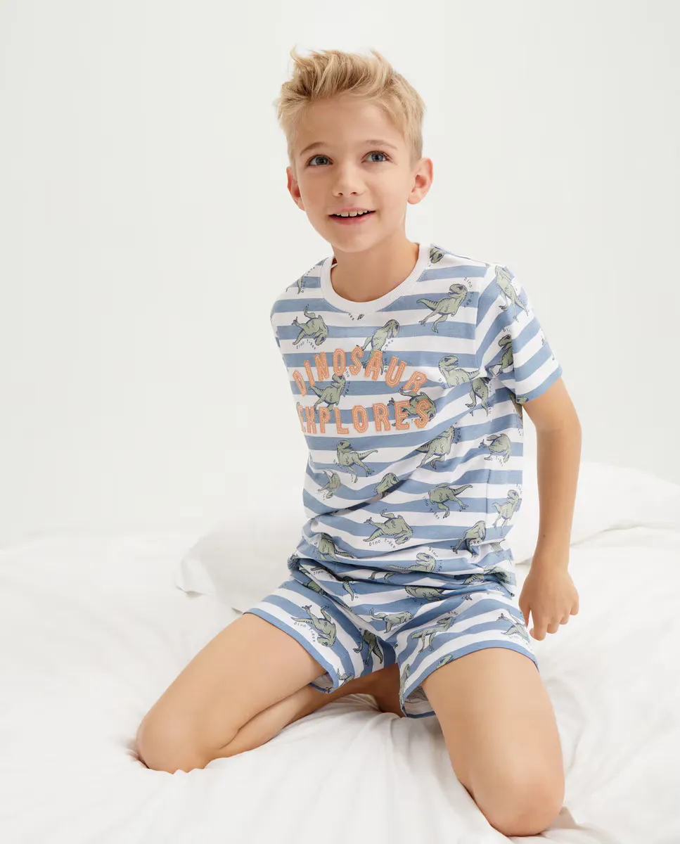 

Короткая пижама для мальчика Cotton Juice, синий
