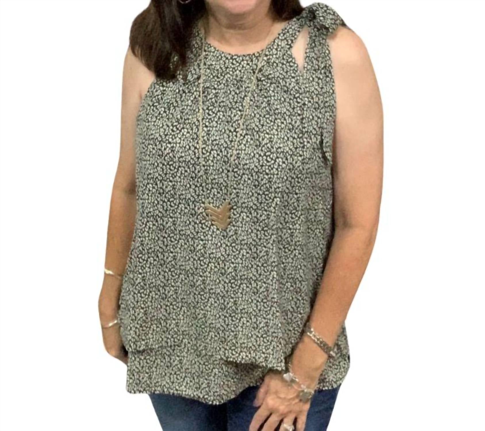 

Черный многослойный топ без рукавов с галстуком LLOVE