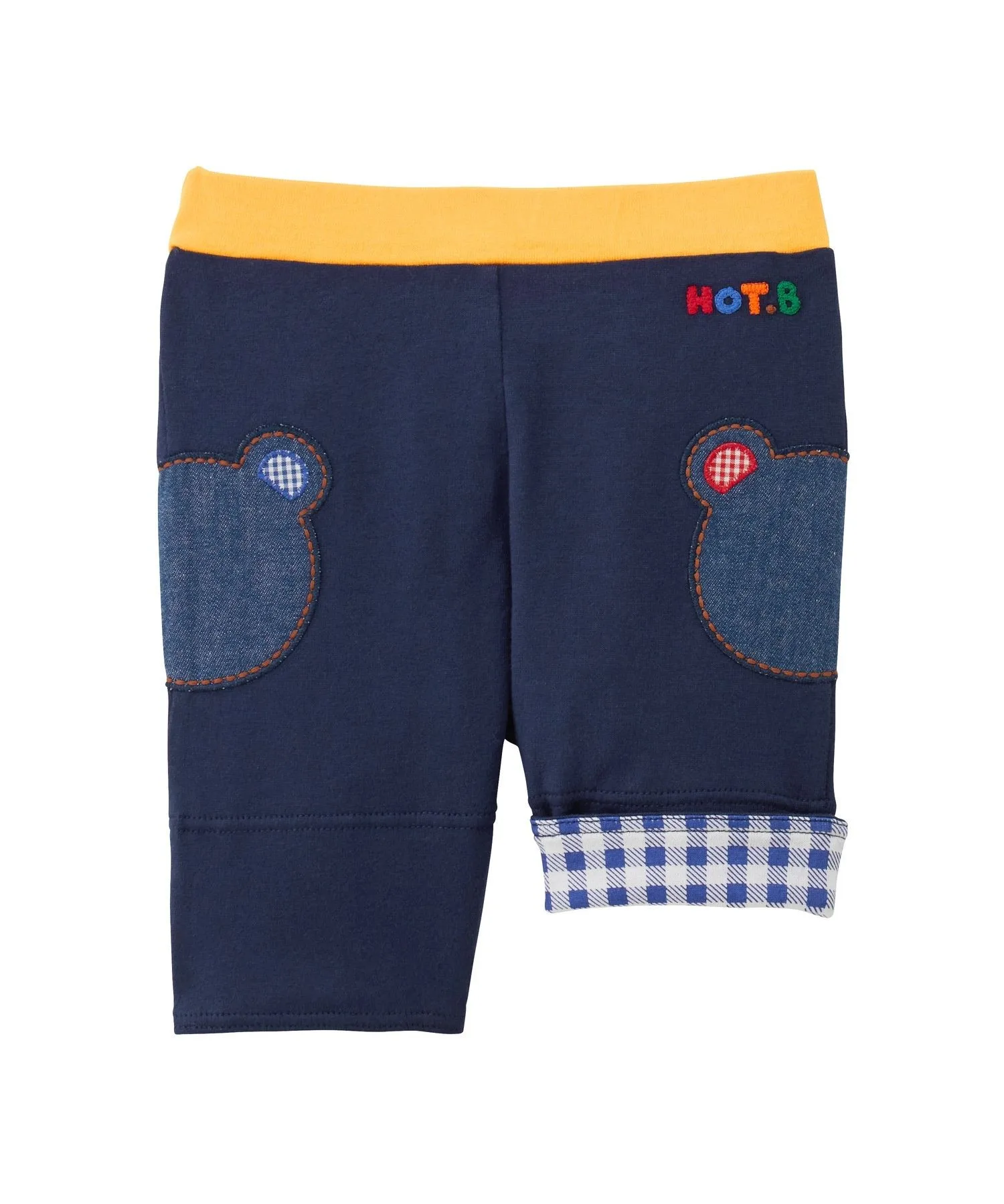 Детские штаны с отворотом и клеткой HOT BISCUITS 6-bun navy