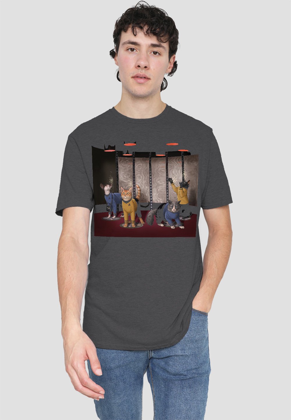 

Футболка с принтом STAR TREK BEAM MEOW UP Cotton Soul, антрацит