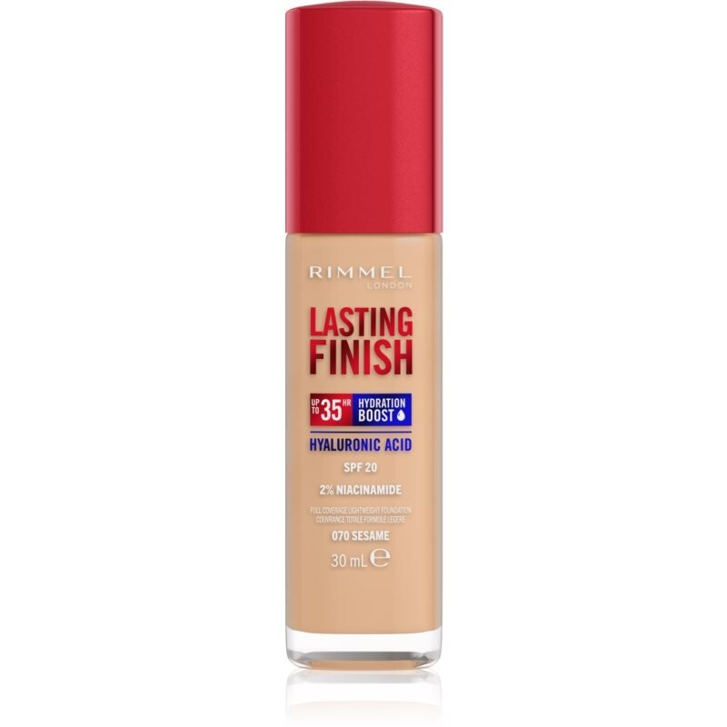 

Rimmel, Lasting Finish, 35-часовое увлажнение, увлажняющая основа Spf 20, оттенок 070 Sesame, 30 мл